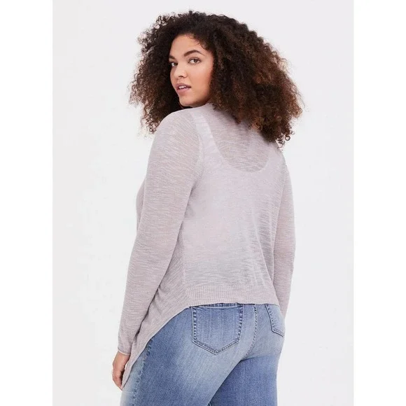 NWT Torrid Slub Cardigan Drape Front Lightweight Gray Women's Size 4 4X H14717 - Picture 8 of 11